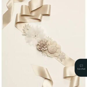 Elegant Cream Floral belt sash